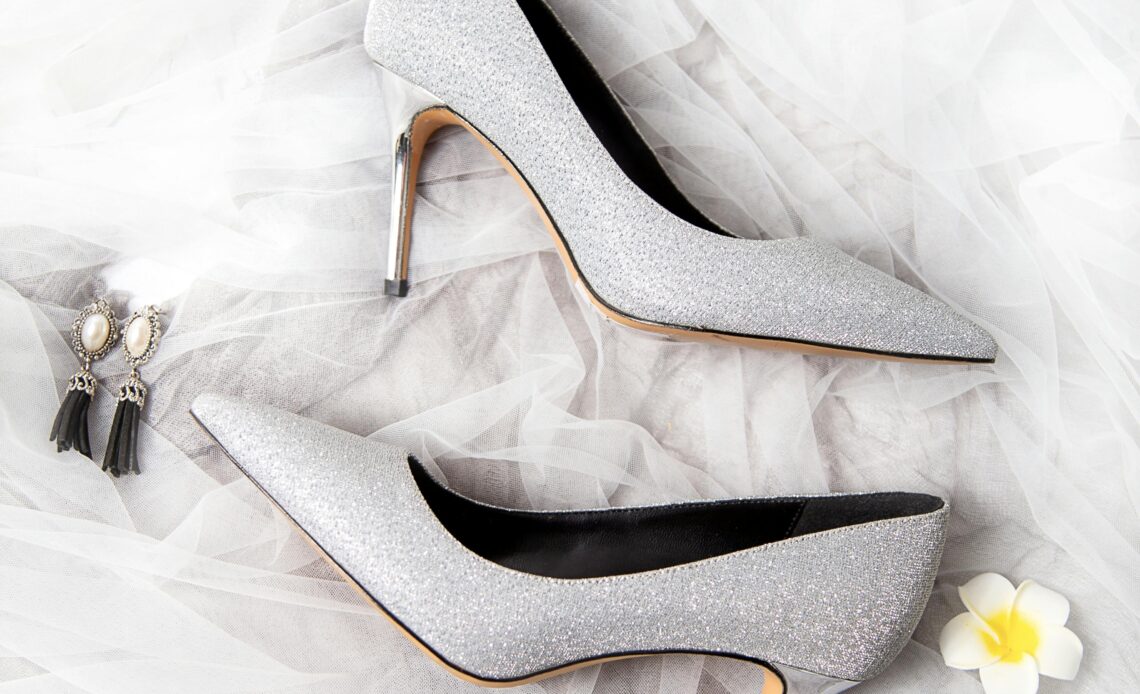 Classic white kitten heels